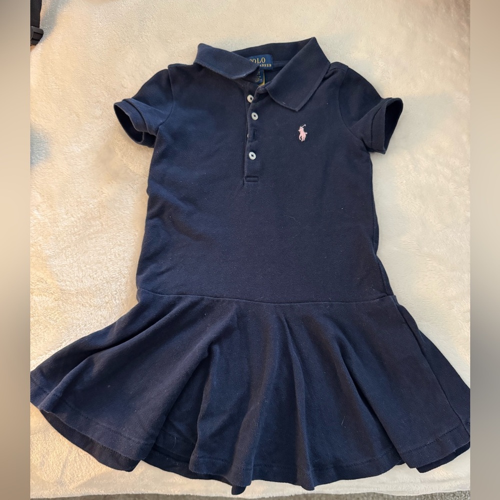 Polo Ralph Lauren 
Toddler girl, navy blue dress  sz 3T